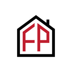 simple initial logo pentagon house