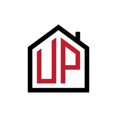 simple initial logo pentagon house