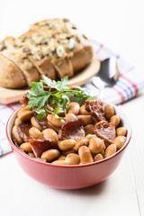 baked beans with chorizo sausage