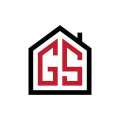 simple initial logo pentagon house