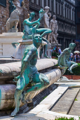 sculptures at the Neptune Statue in Florence