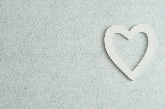 Valentine's Day. A white heart