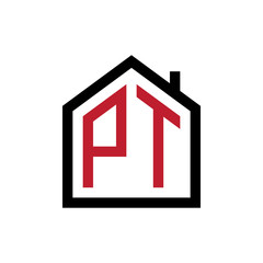 simple initial logo pentagon house