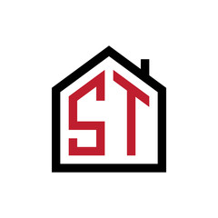 simple initial logo pentagon house