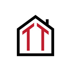 simple initial logo pentagon house