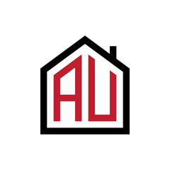 simple initial logo pentagon house