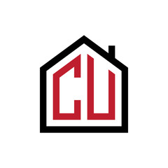 simple initial logo pentagon house