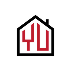 simple initial logo pentagon house