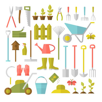 Gardening tools set.