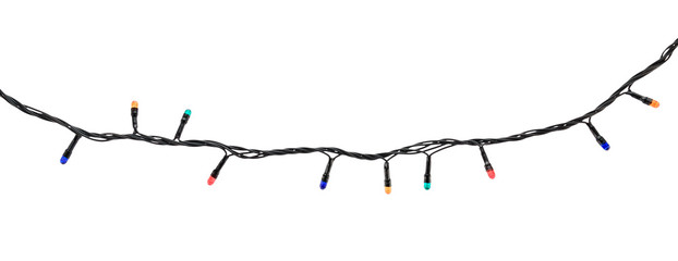 Multicolored lamp garland isolated on white