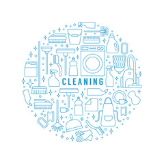 Obraz premium Vector cleaning concept.