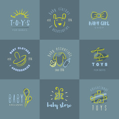 Baby logos set.