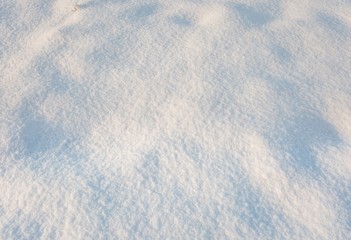 Close up of fresh snow lying on field