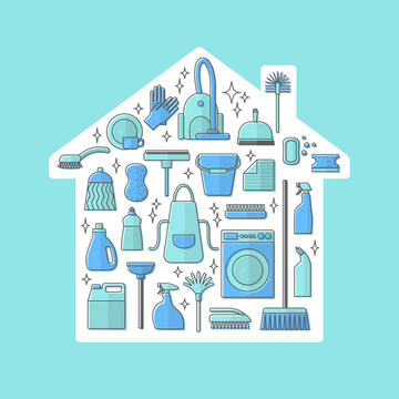 recommend clip art: Vector cleaning concept.