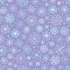 Snowflake seamless pattern.