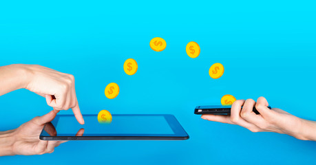Modern technology and online transaction concept