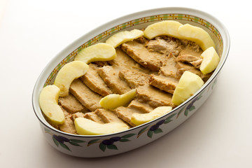 Roast pork with apples