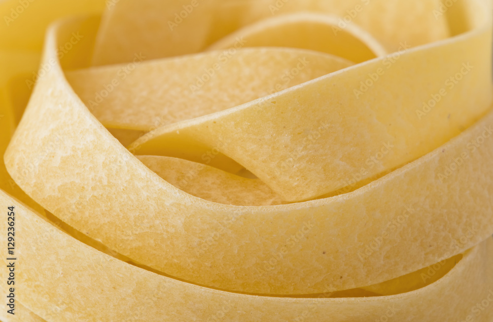 Sticker raw uncooked italian pappardelle pasta noodle