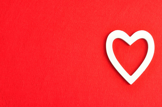 Valentine's Day. A white heart 