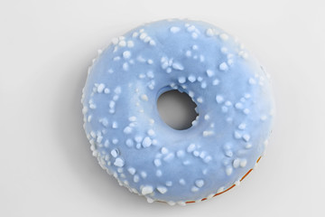 Tasty donut on white background