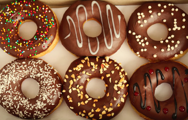 Tasty donuts background