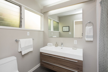 Naklejka na ściany i meble Beautiful Bathroom in white.