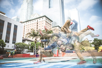 Man performing a stunt outdoors
