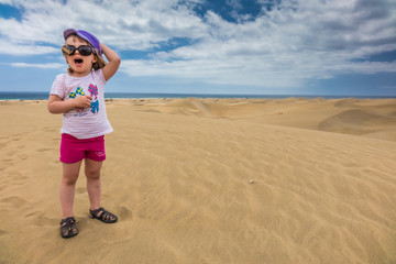 Girl on the sand dunes