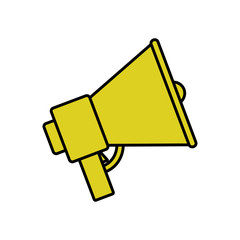 Megaphone icon. Amplifer speaker bullhorn and announce theme. Isolated design. Vector illustration
