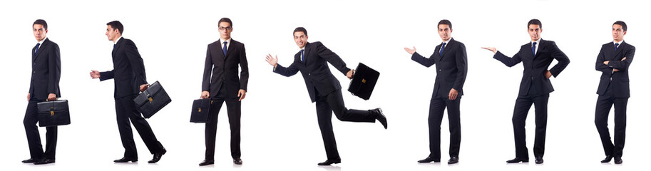 Collage of businessman isolated on white