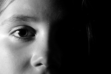 Little girl portrait monochrome