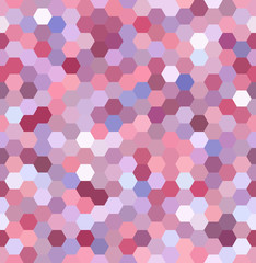 Background made of pink hexagons. Seamless background. Square composition with geometric shapes
