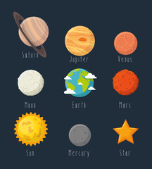 universe planets space concept vector illustration design