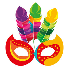 mask carnival celebration icon vector illustration design