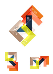 Set of abstract geometric paper graphic layouts