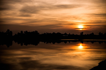 evening sky over the lake
