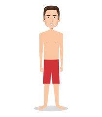 person charcter with Swimwear vector illustration design