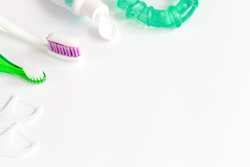 dental care toothbrush on white background