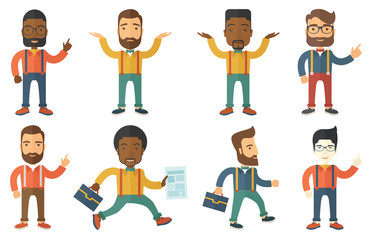 Vector set of illustrations with business people.