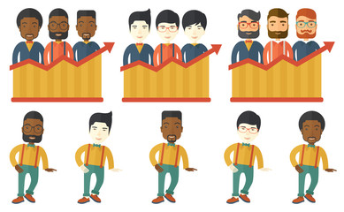 Fototapeta premium Vector set of illustrations with business people.