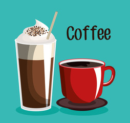 delicious coffee shop products vector illustration design