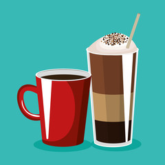 delicious coffee shop products vector illustration design