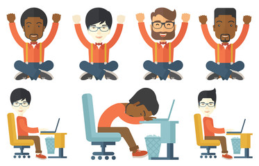 Vector set of illustrations with business people.