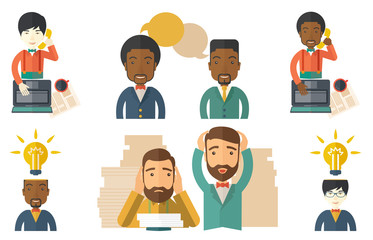 Vector set of illustrations with business people.