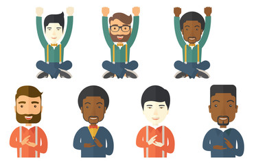 Vector set of illustrations with business people.