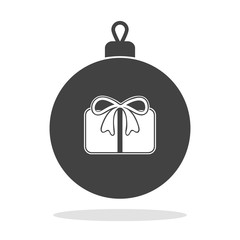 Christmas balls icon with gift