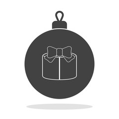 Obraz premium Christmas balls icon with gift