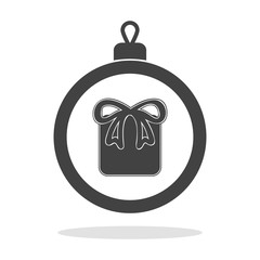 Christmas balls icon with gift