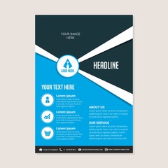 Fototapeta premium Corporate business annual report brochure flyer design. Leaflet cover presentation. Flier with Abstract geometric background. Modern publication poster magazine, layout template A4 flyer