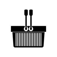 Shopping basket icon. Commerce market store and shop theme. Isolated design. Vector illustration